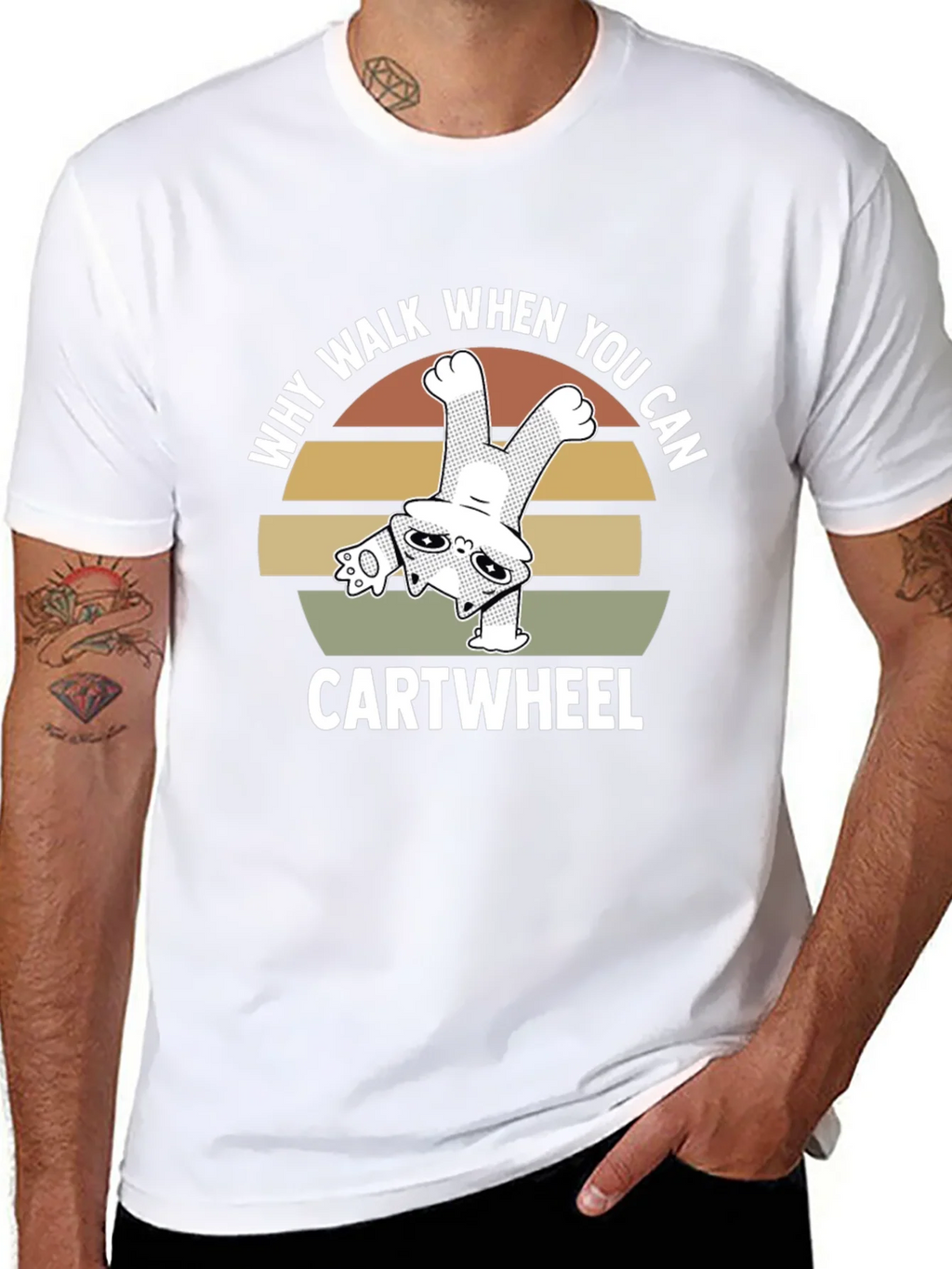 Why Walk When You Can Cartwheel Cat T-Shirt product image 7