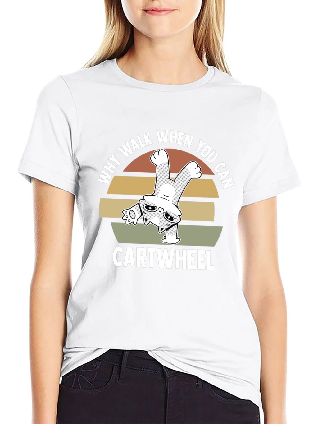 Why Walk When You Can Cartwheel Cat T-Shirt product image 8
