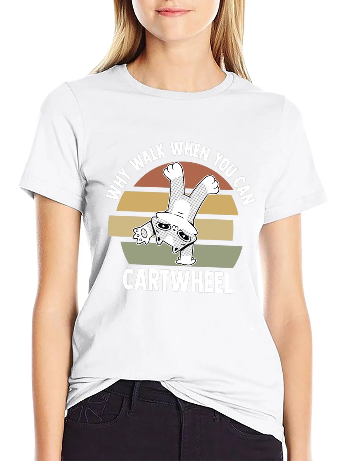 Why Walk When You Can Cartwheel Cat T-Shirt product image 8