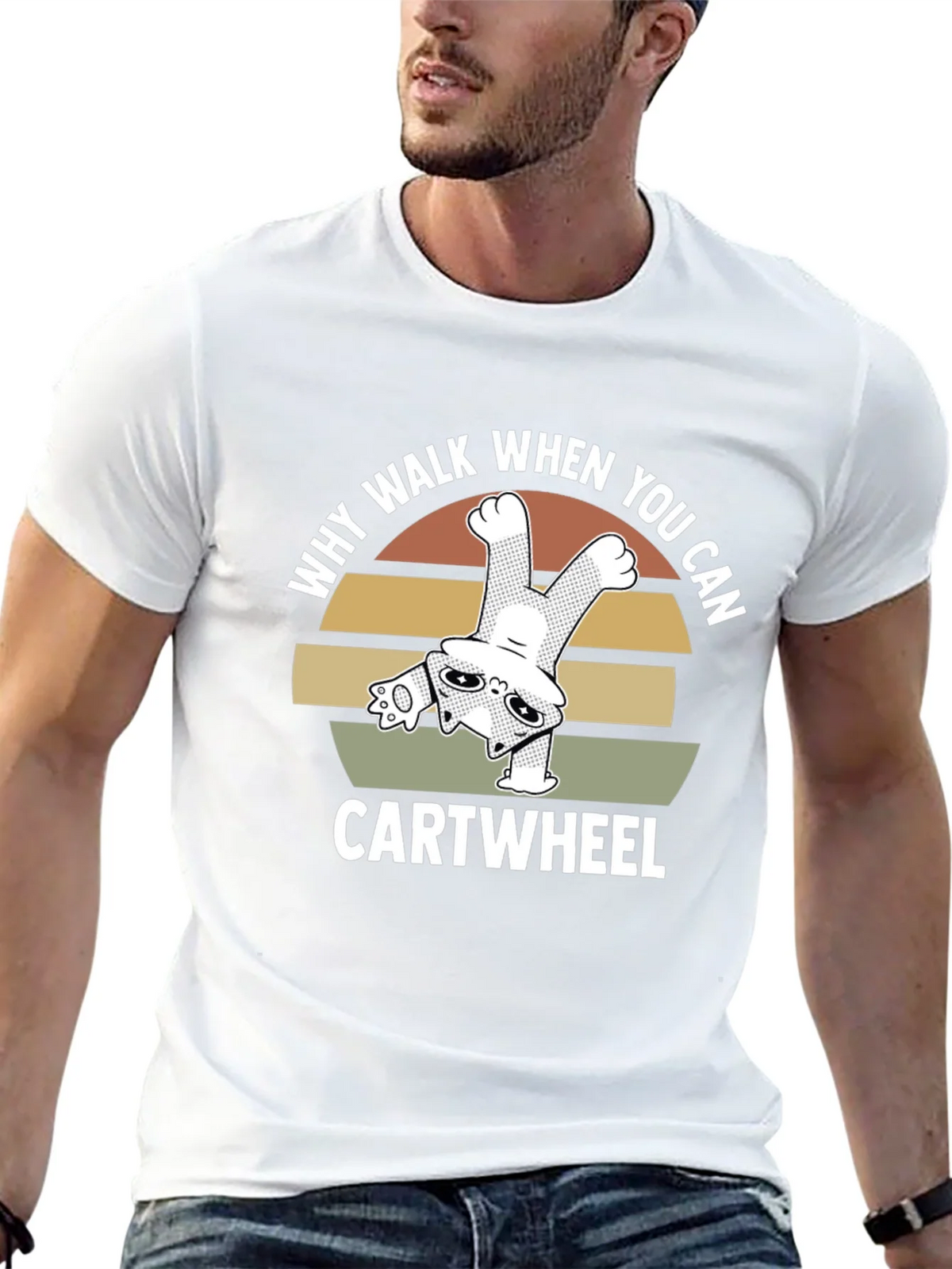 Why Walk When You Can Cartwheel Cat T-Shirt product image 12