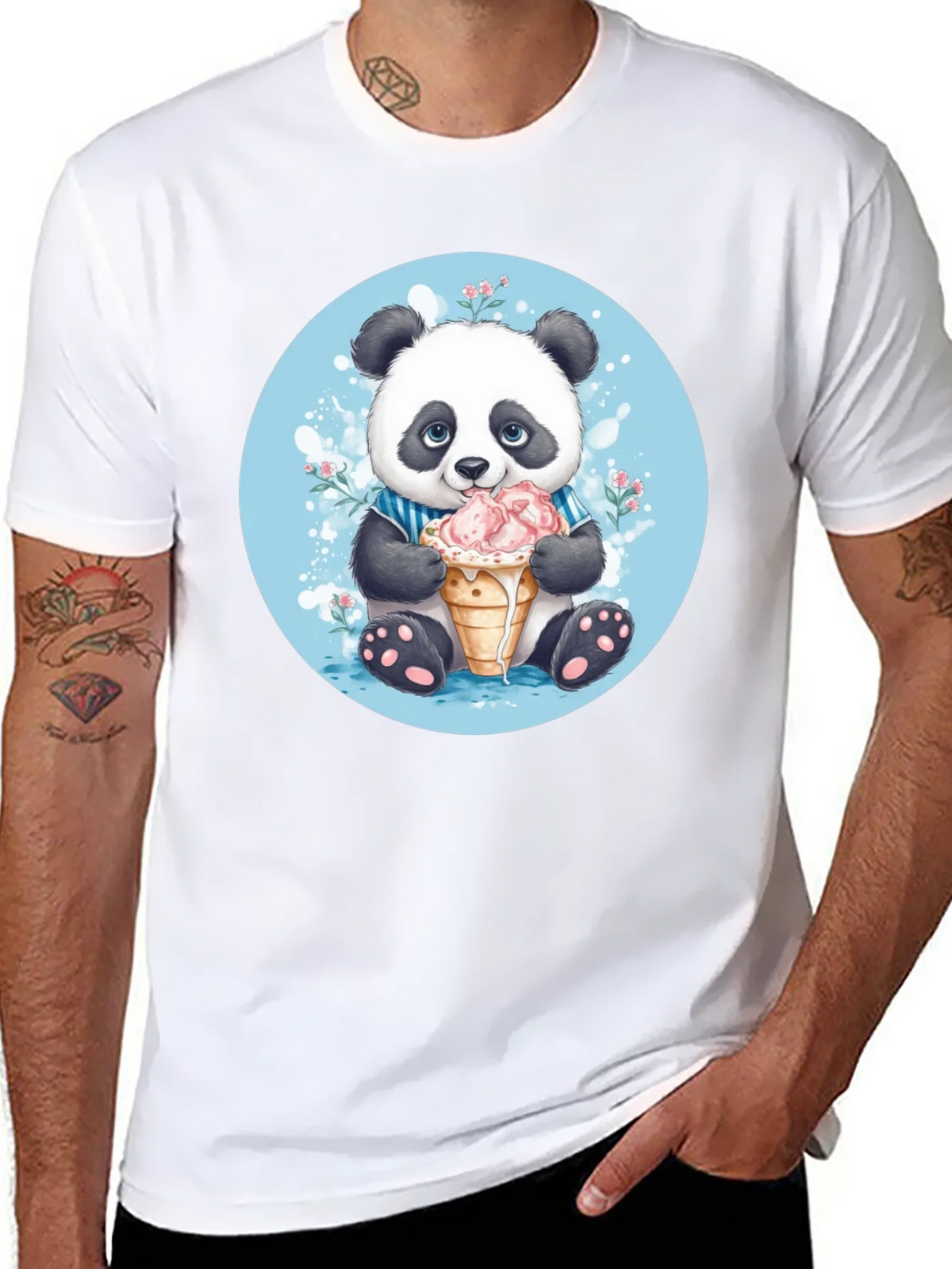 Cute Panda Ice Cream T-Shirt product image 5
