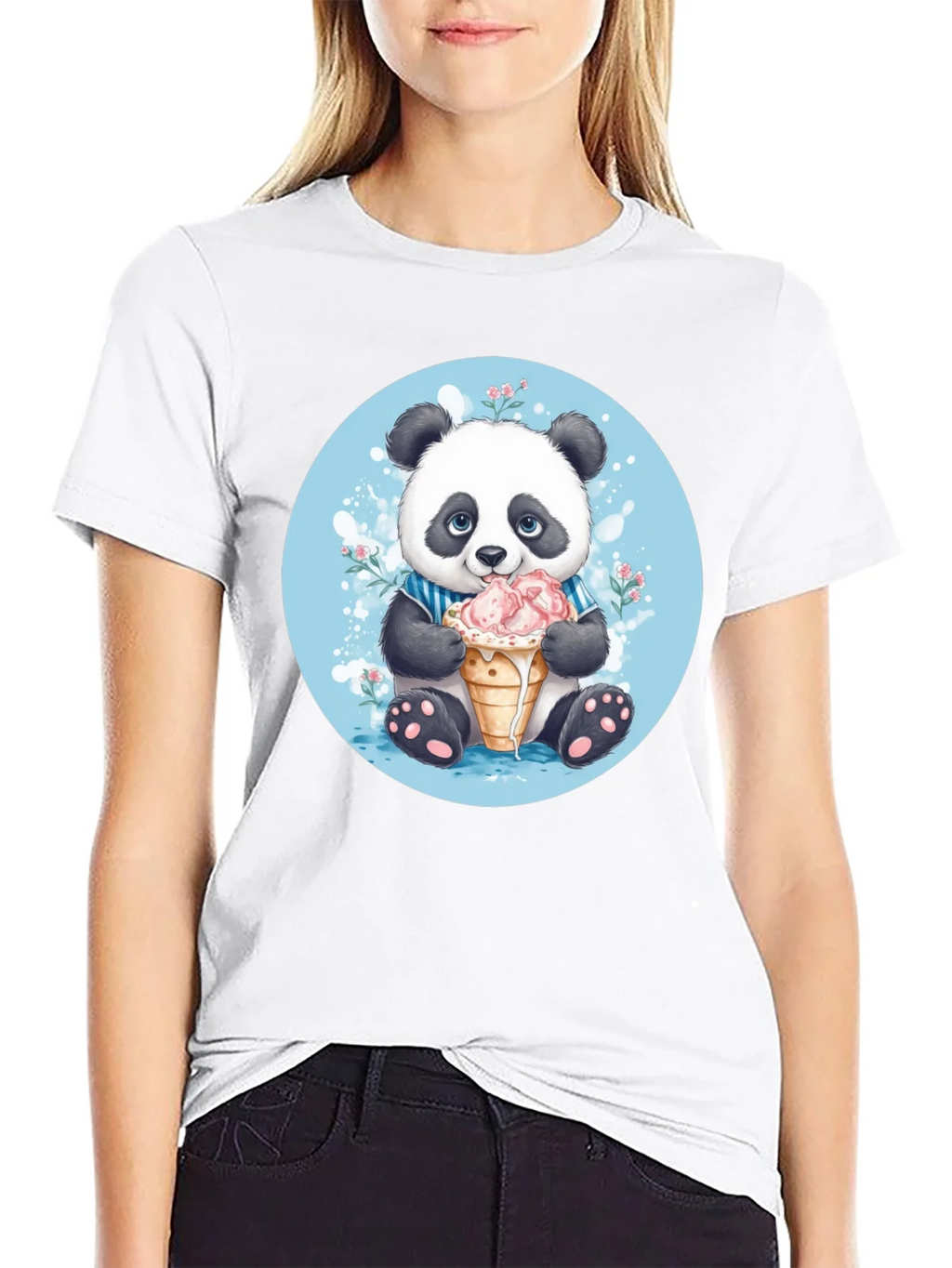 Cute Panda Ice Cream T-Shirt product image 6