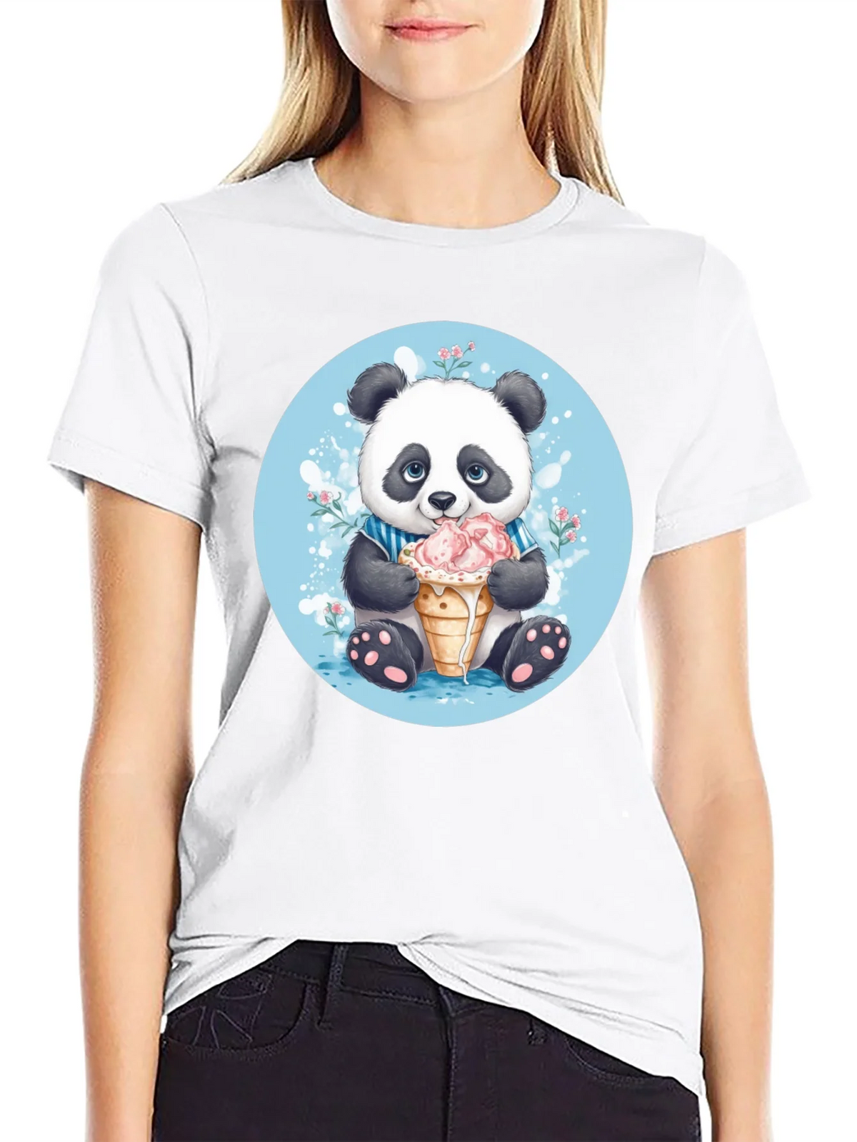 Cute Panda Ice Cream T-Shirt product image 6