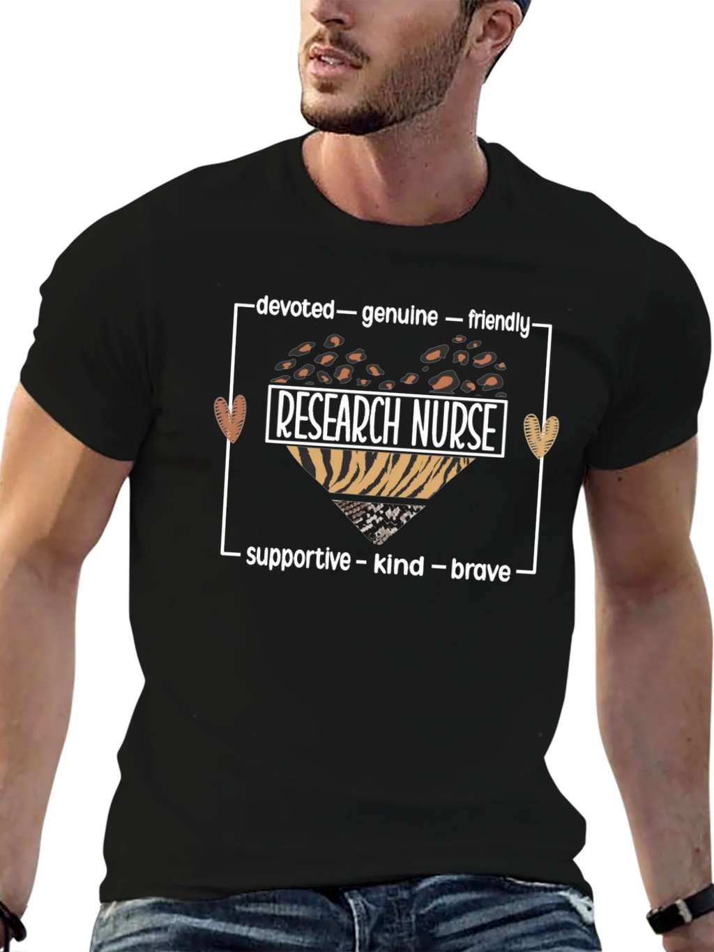 Research Nurse Leopard Heart Graphic Tee product image 6