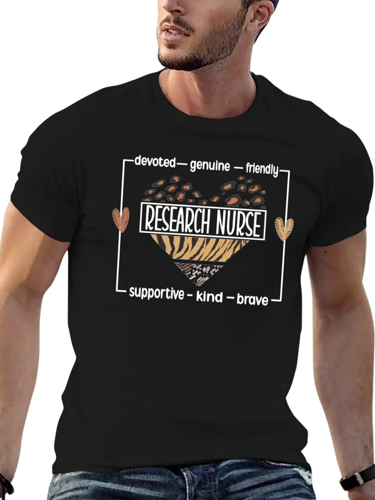 Research Nurse Leopard Heart Graphic Tee product image 6