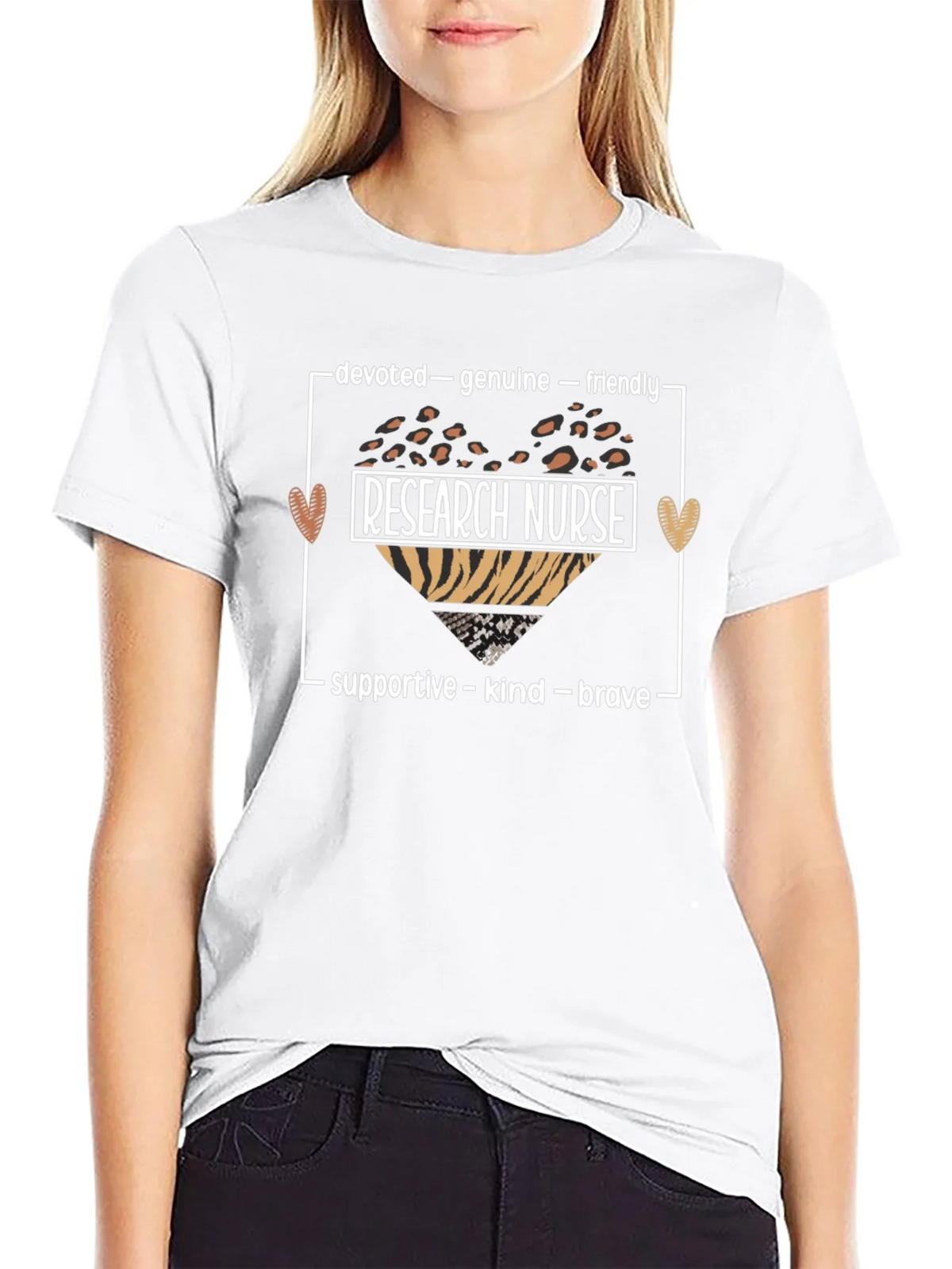 Research Nurse Leopard Heart Graphic Tee product image 8