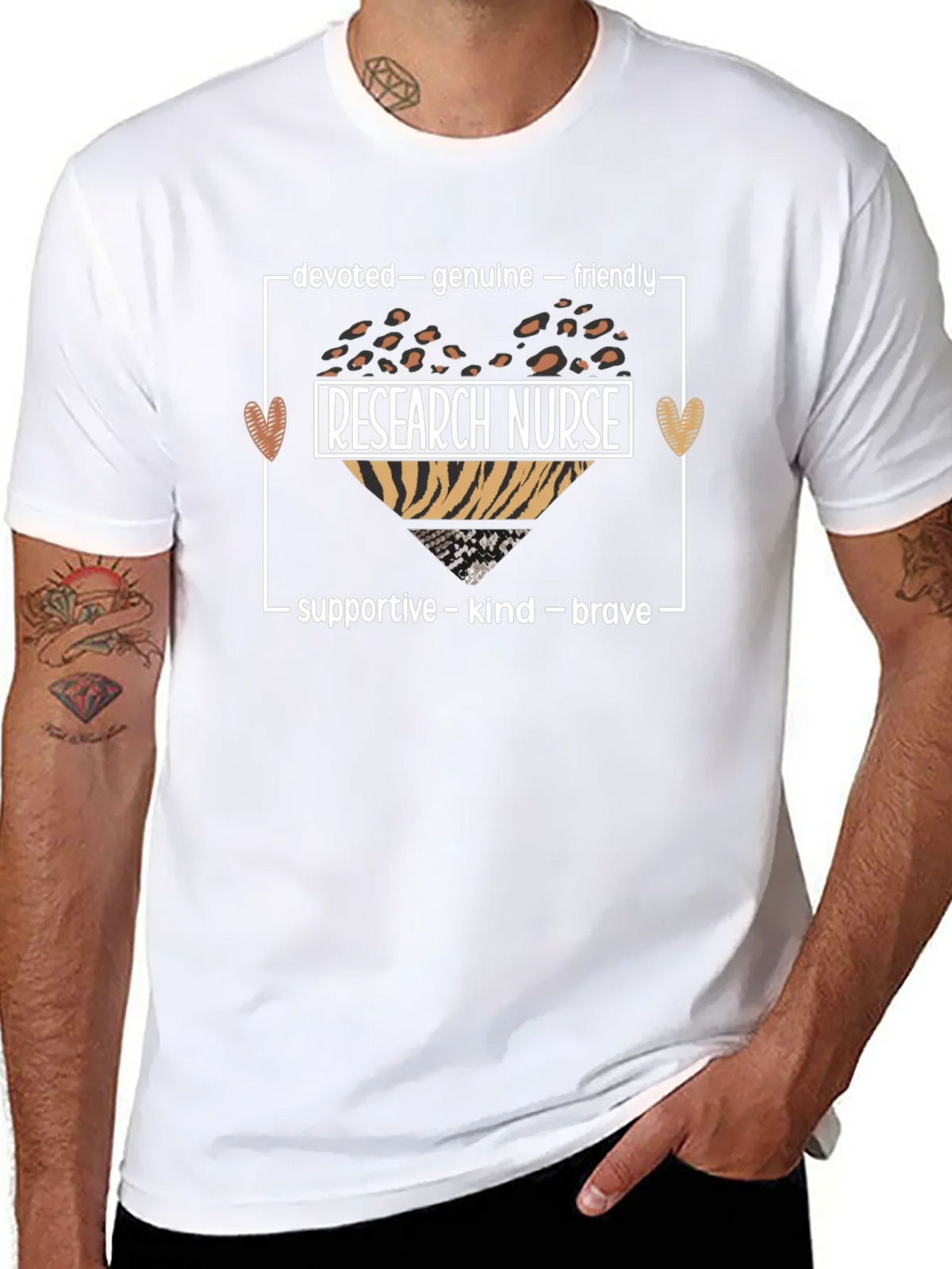 Research Nurse Leopard Heart Graphic Tee product image 7