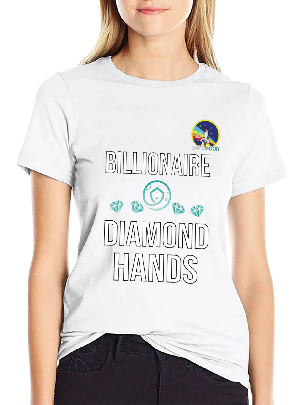 Billionaire Diamond Hands Safemoon Black T-Shirt product image 5