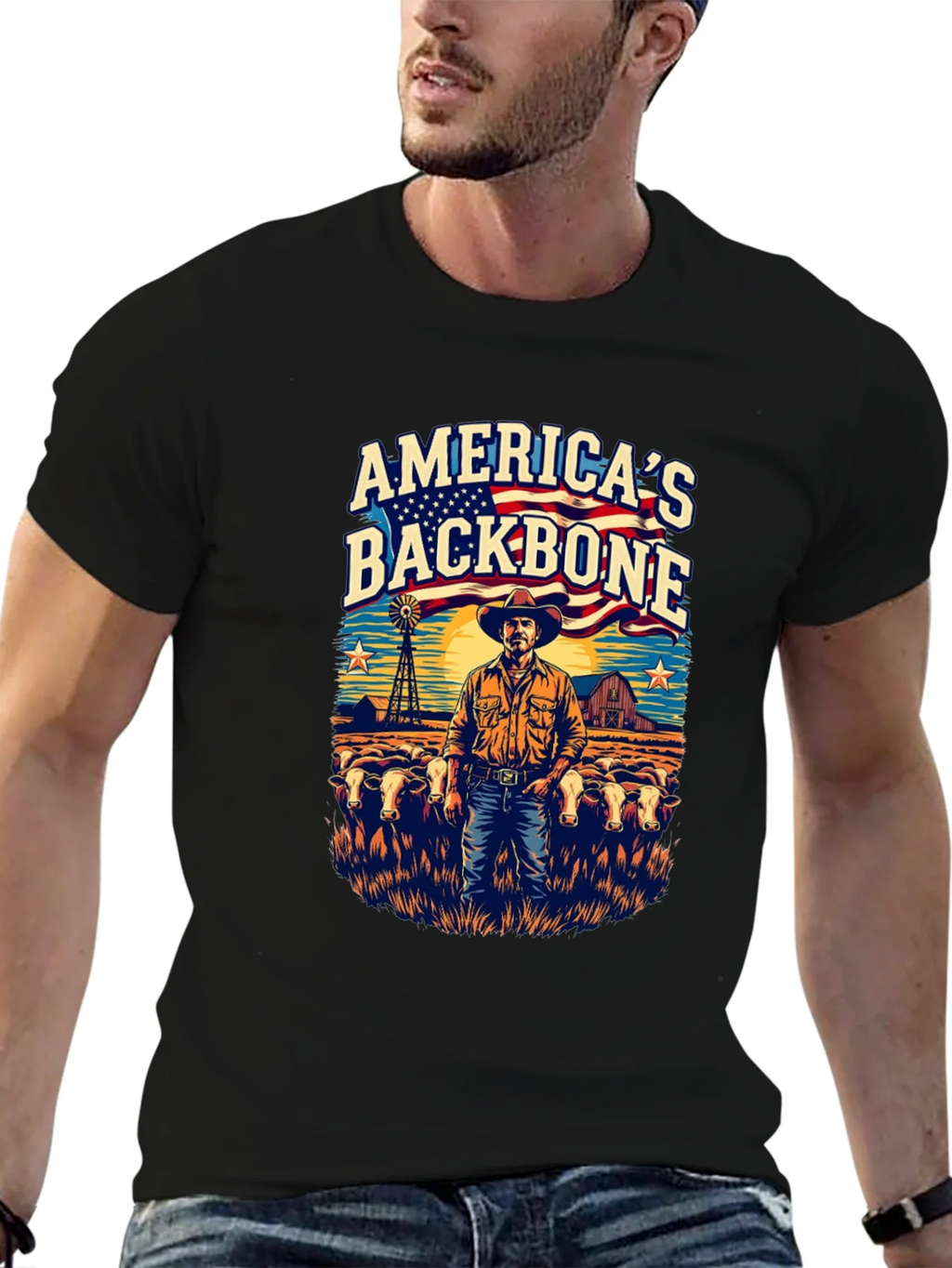 Americas Backbone Graphic Tee - Patriotic Farmer product image 6