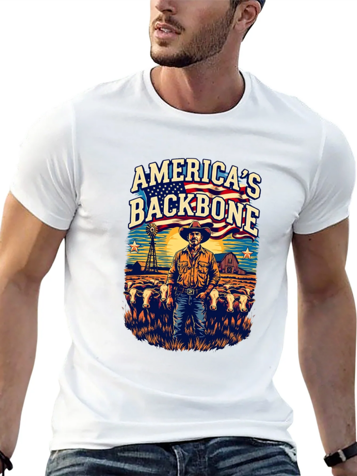 Americas Backbone Graphic Tee - Patriotic Farmer product image 12