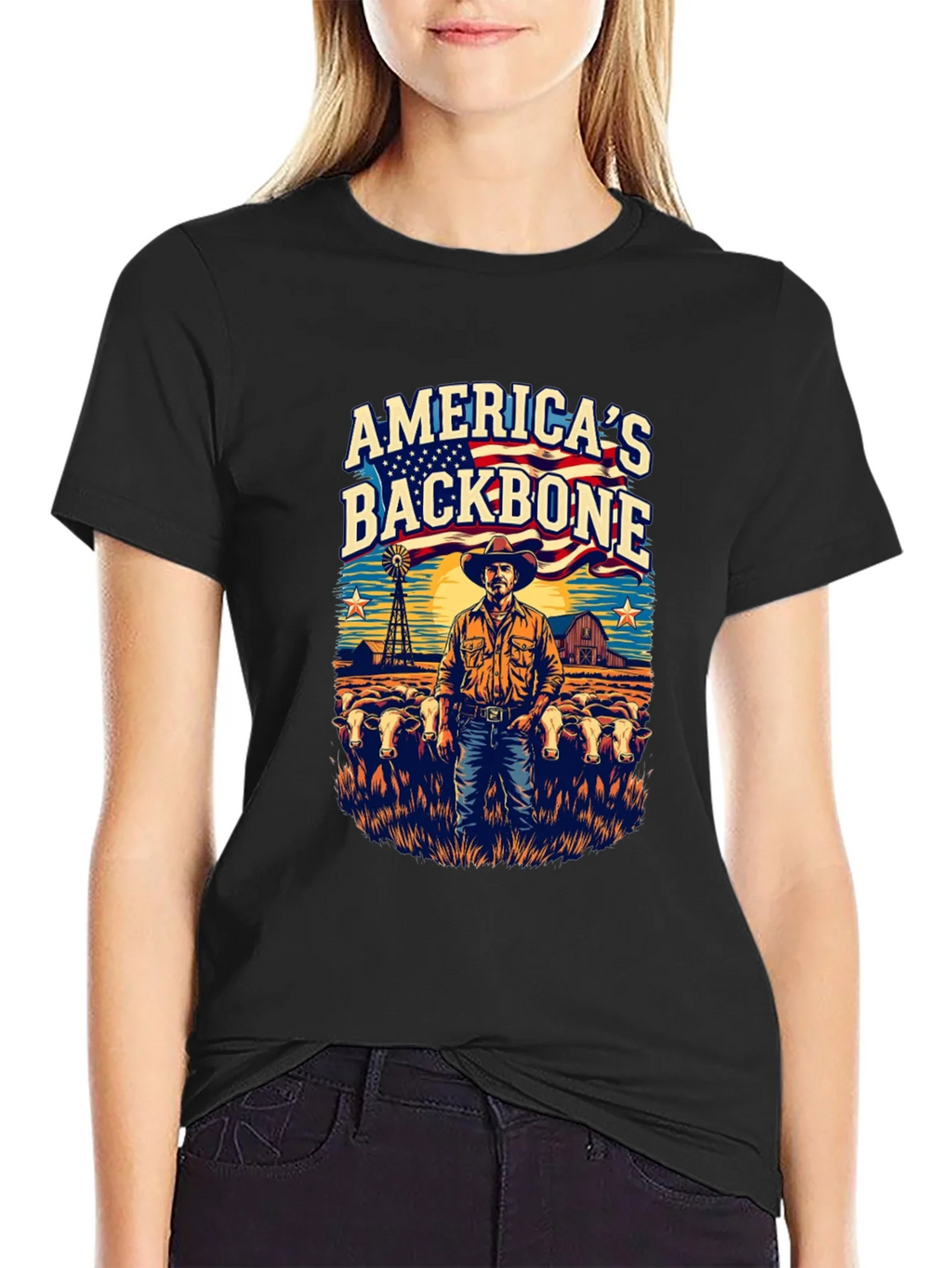 Americas Backbone Graphic Tee - Patriotic Farmer product image 2