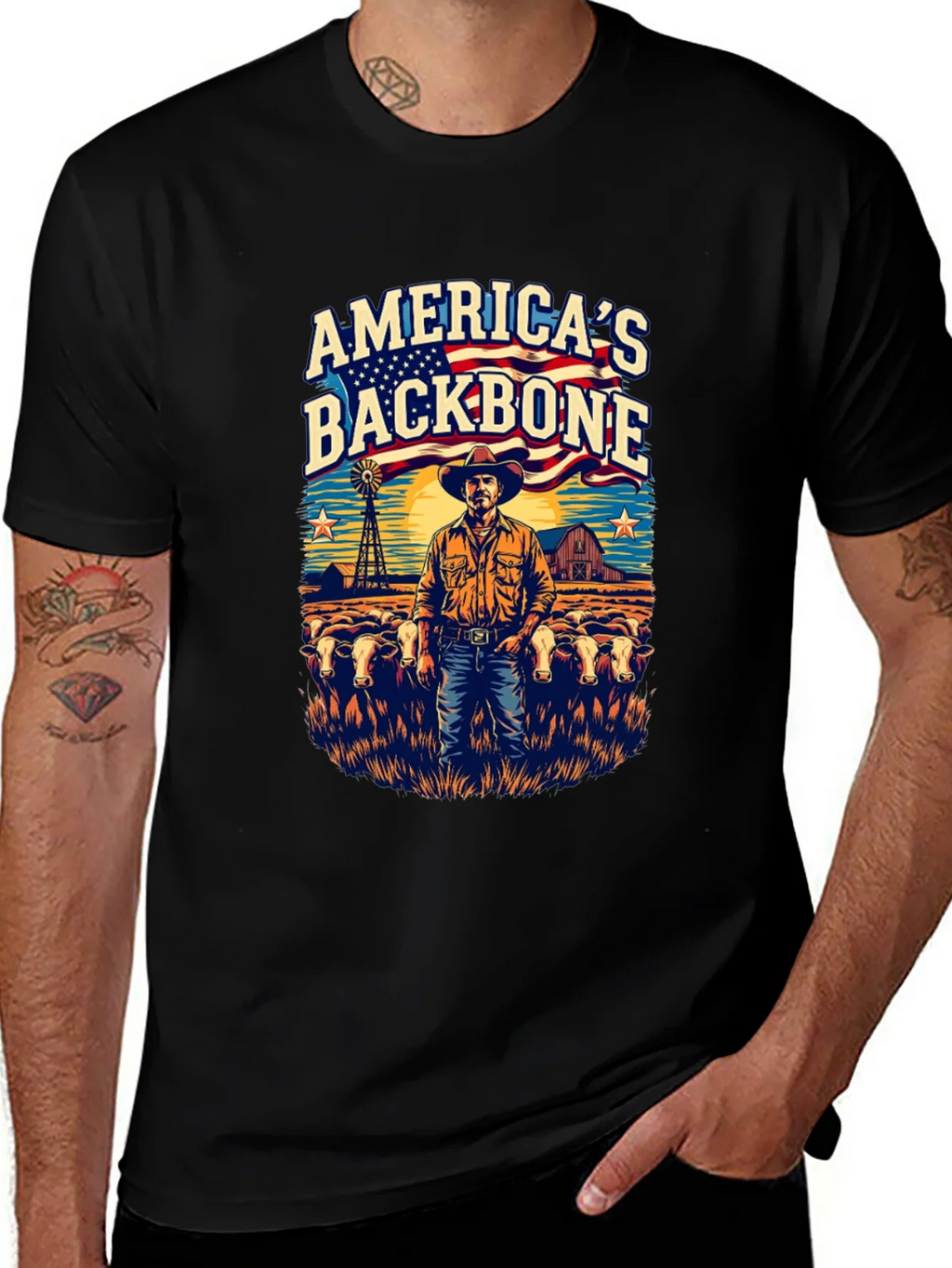 Americas Backbone Graphic Tee - Patriotic Farmer product image 1