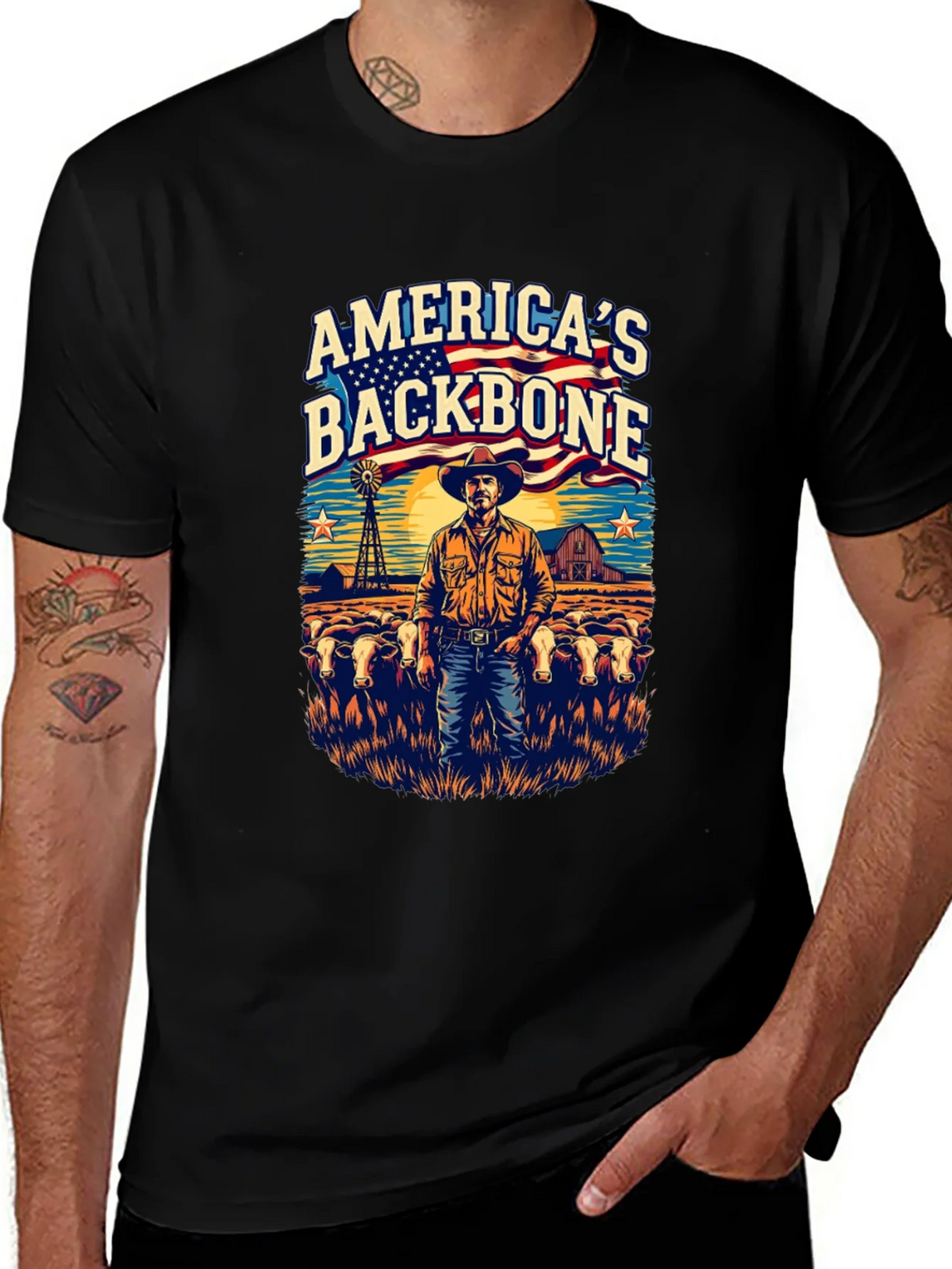 Americas Backbone Graphic Tee - Patriotic Farmer product image 1