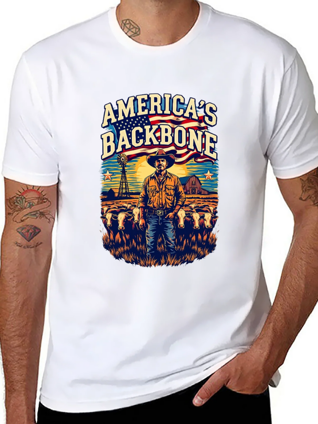 Americas Backbone Graphic Tee - Patriotic Farmer product image 7