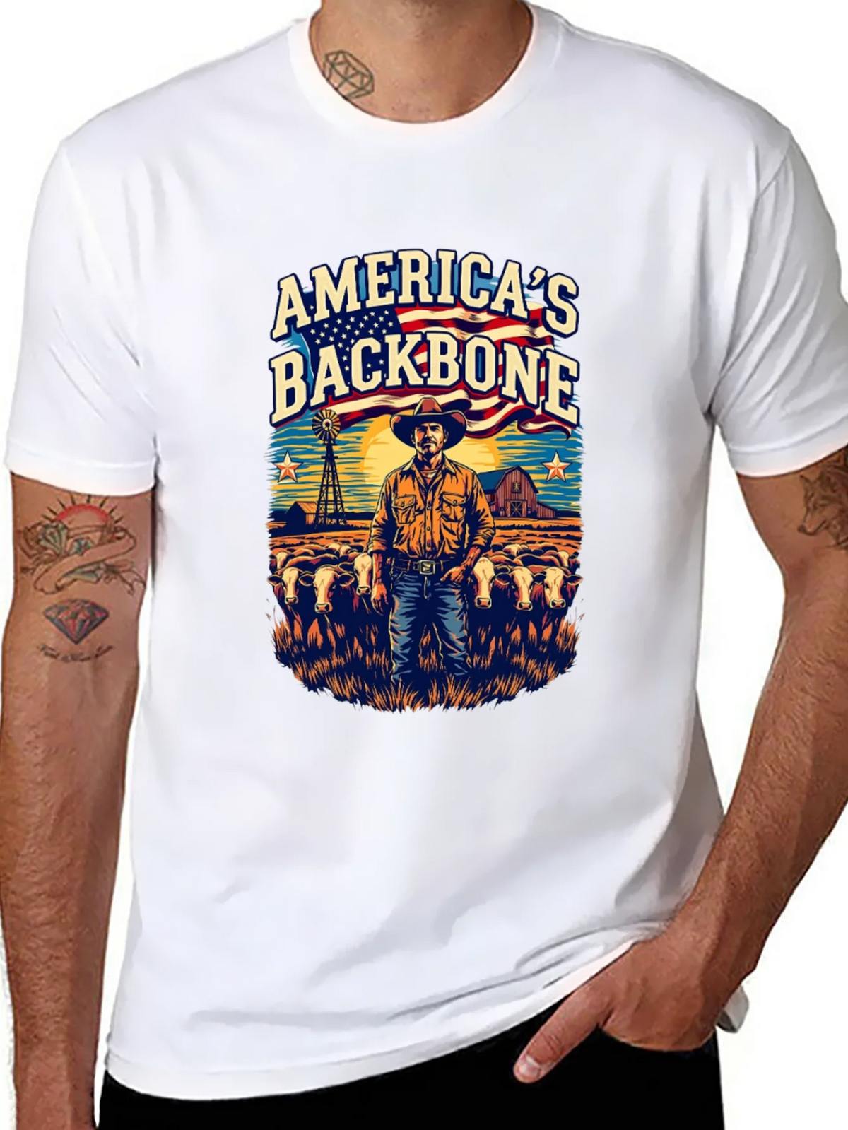 Americas Backbone Graphic Tee - Patriotic Farmer product image 7