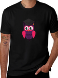 Graduation Owl T-Shirt - Black Cotton Tee product image 1