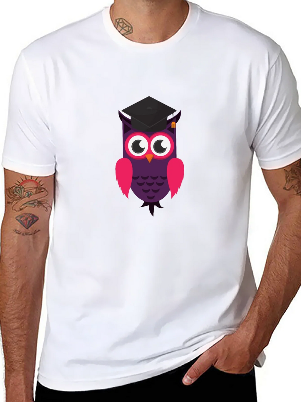 Graduation Owl T-Shirt - Black Cotton Tee product image 7