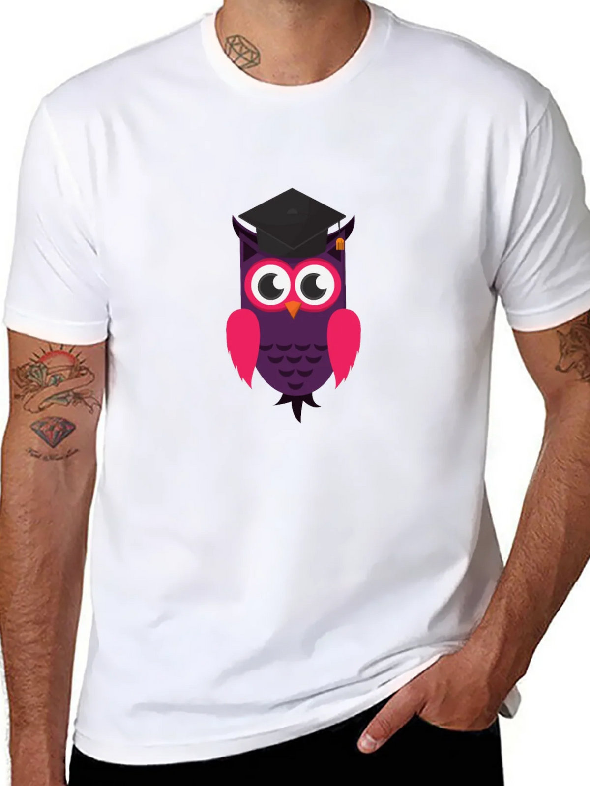 Graduation Owl T-Shirt - Black Cotton Tee product image 7