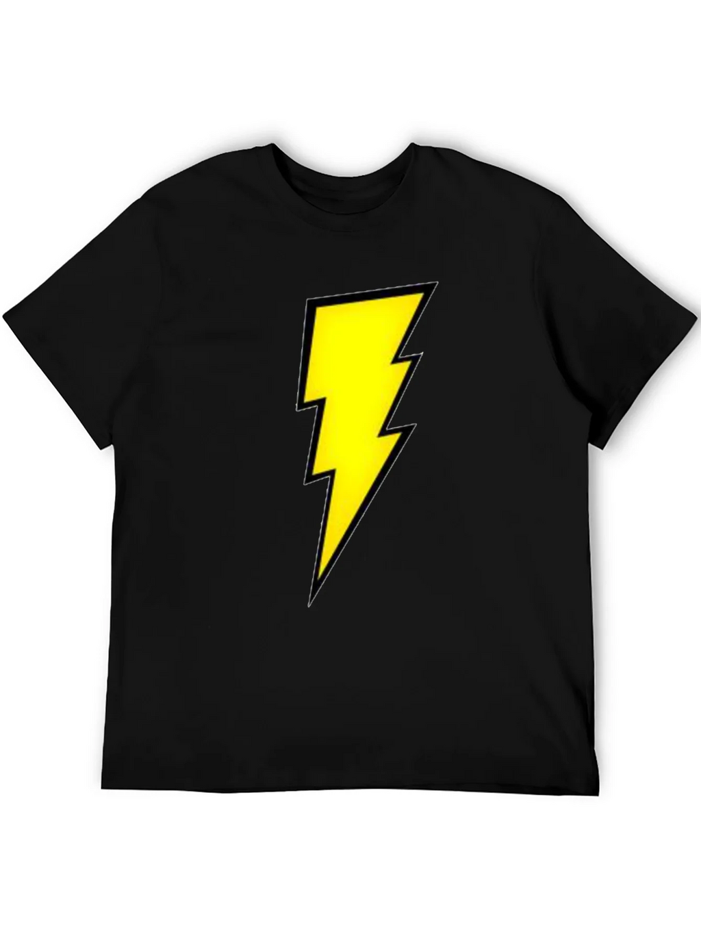 Black T-Shirt with Yellow Lightning Bolt Design product image 1