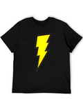Black T-Shirt with Yellow Lightning Bolt Design product image 1