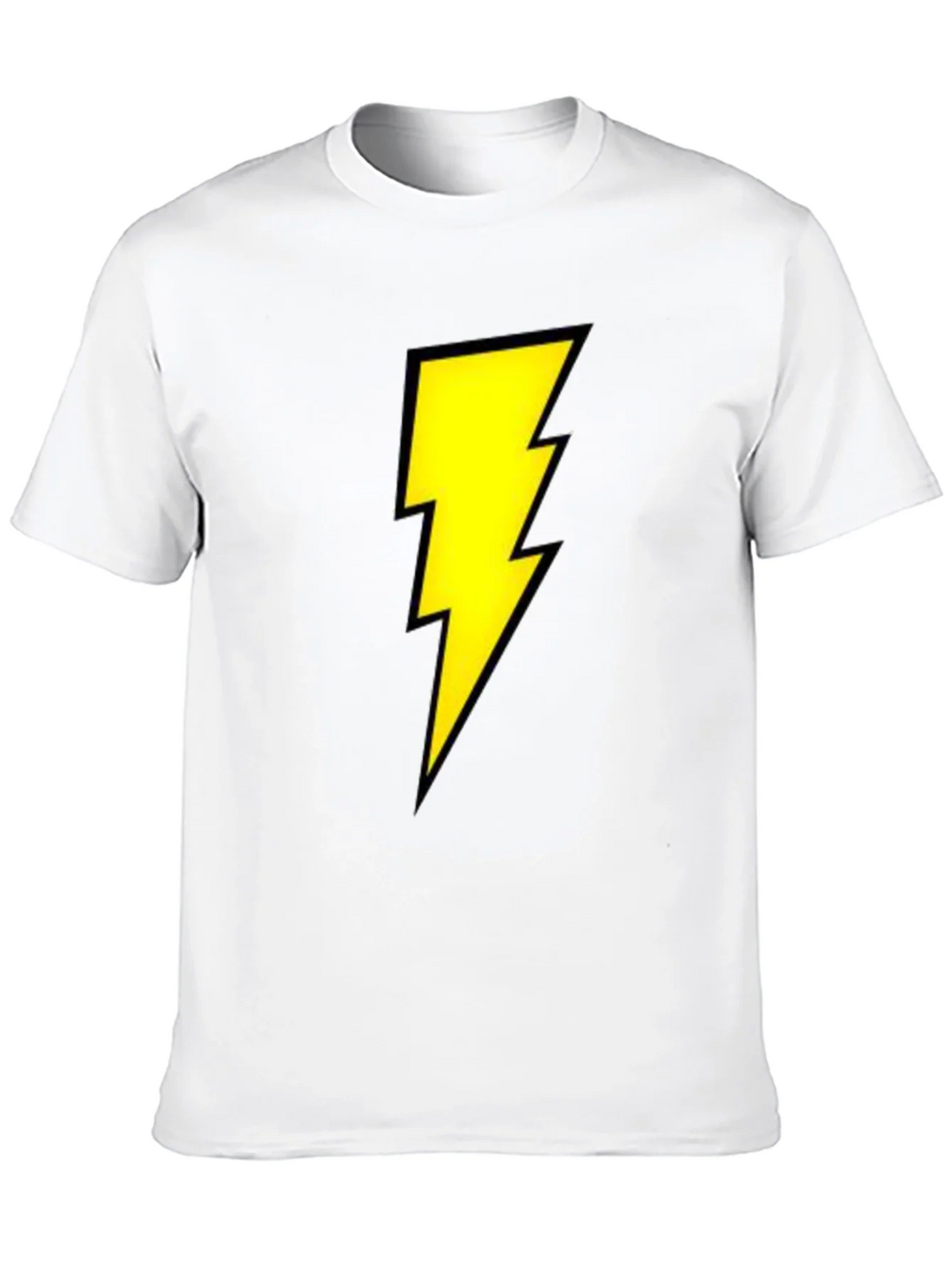 Black T-Shirt with Yellow Lightning Bolt Design product image 4