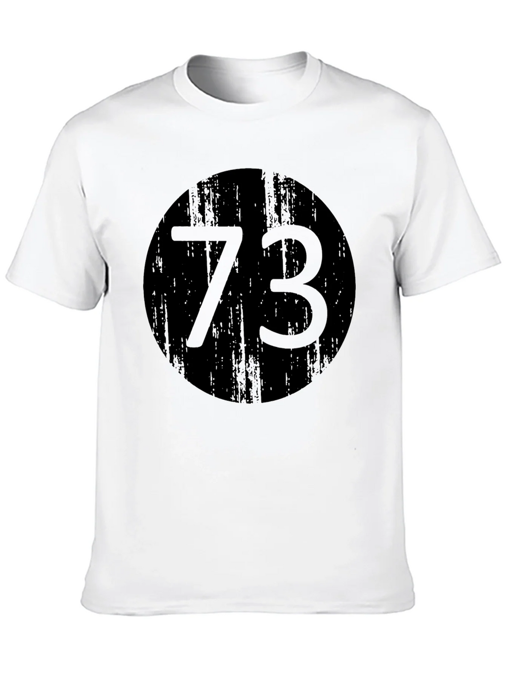 Mens Black T-Shirt with 73 Circle Design product image 8