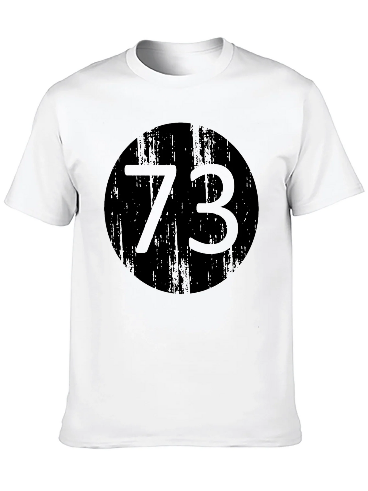 Mens Black T-Shirt with 73 Circle Design product image 8