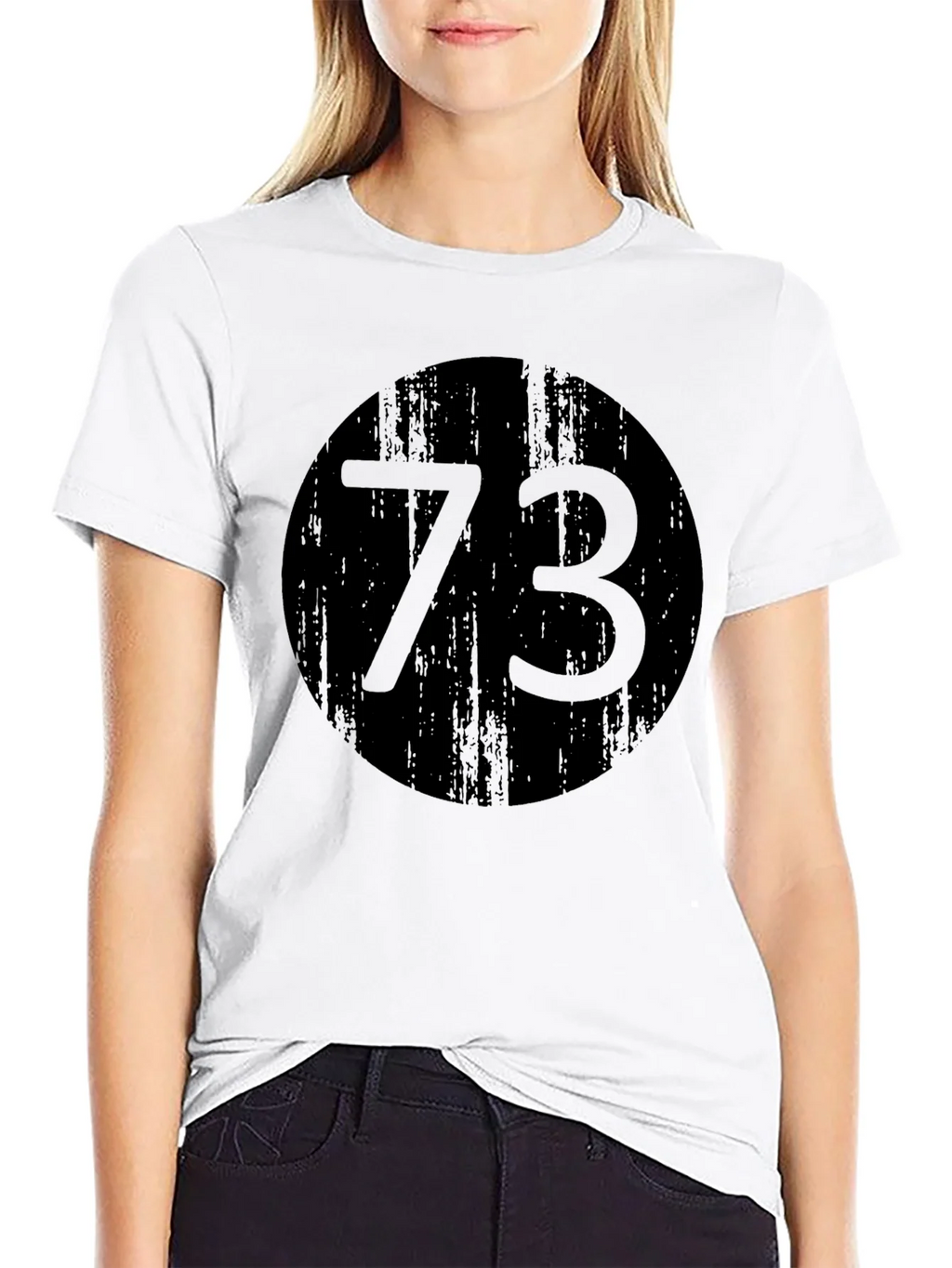 Mens Black T-Shirt with 73 Circle Design product image 7