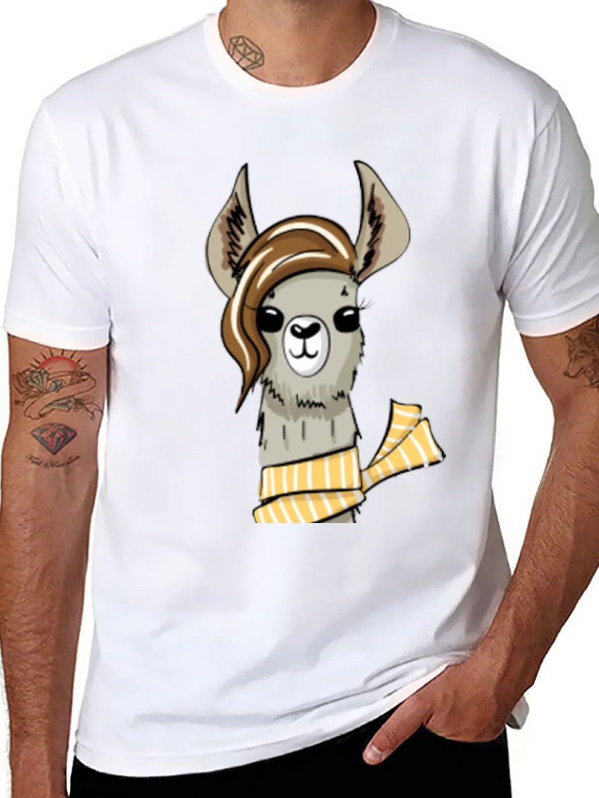 Llama with Scarf Graphic T-Shirt - Stylish and Unique product image 7