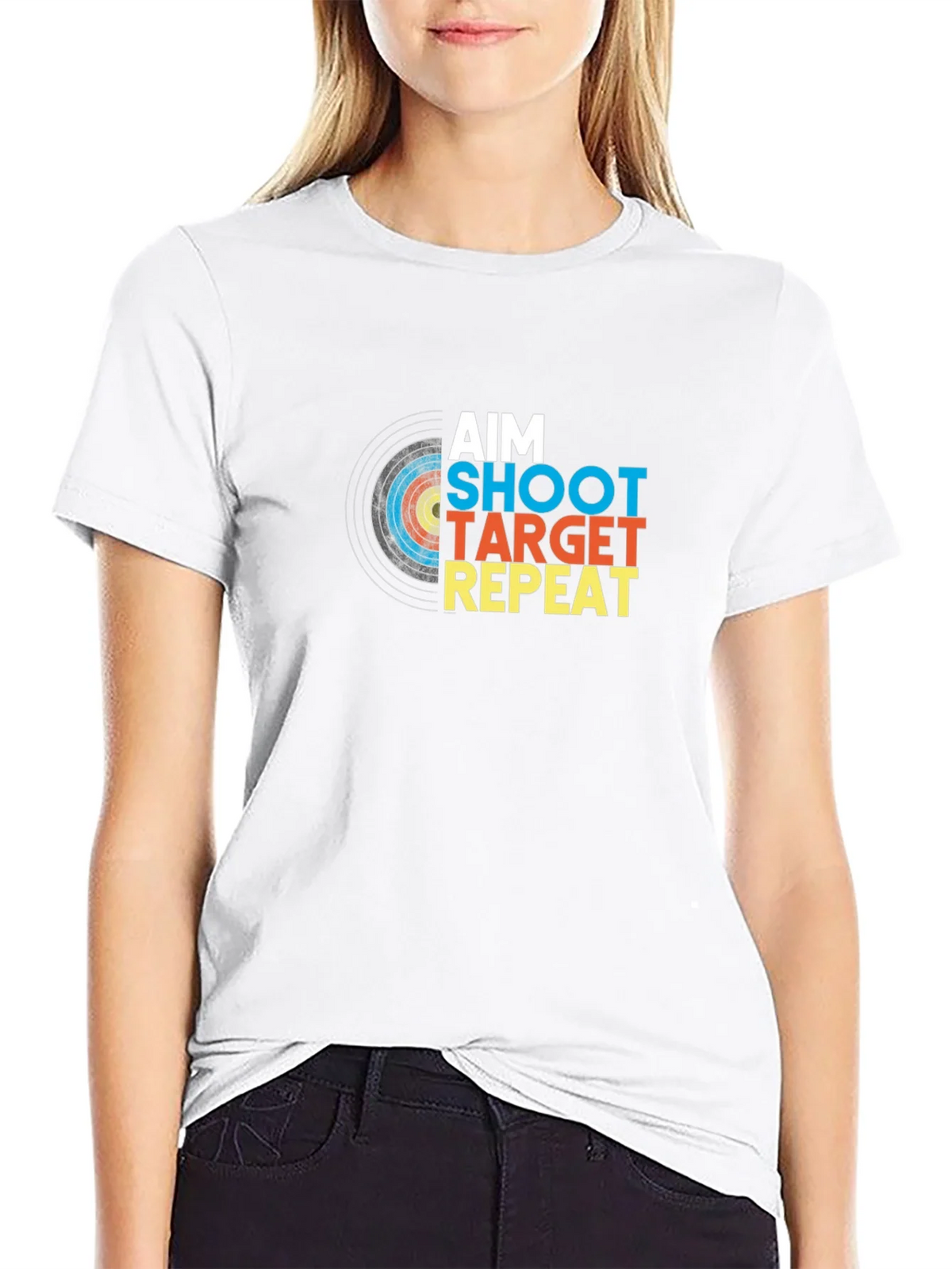 Aim Shoot Target Repeat Black Graphic Tee product image 5
