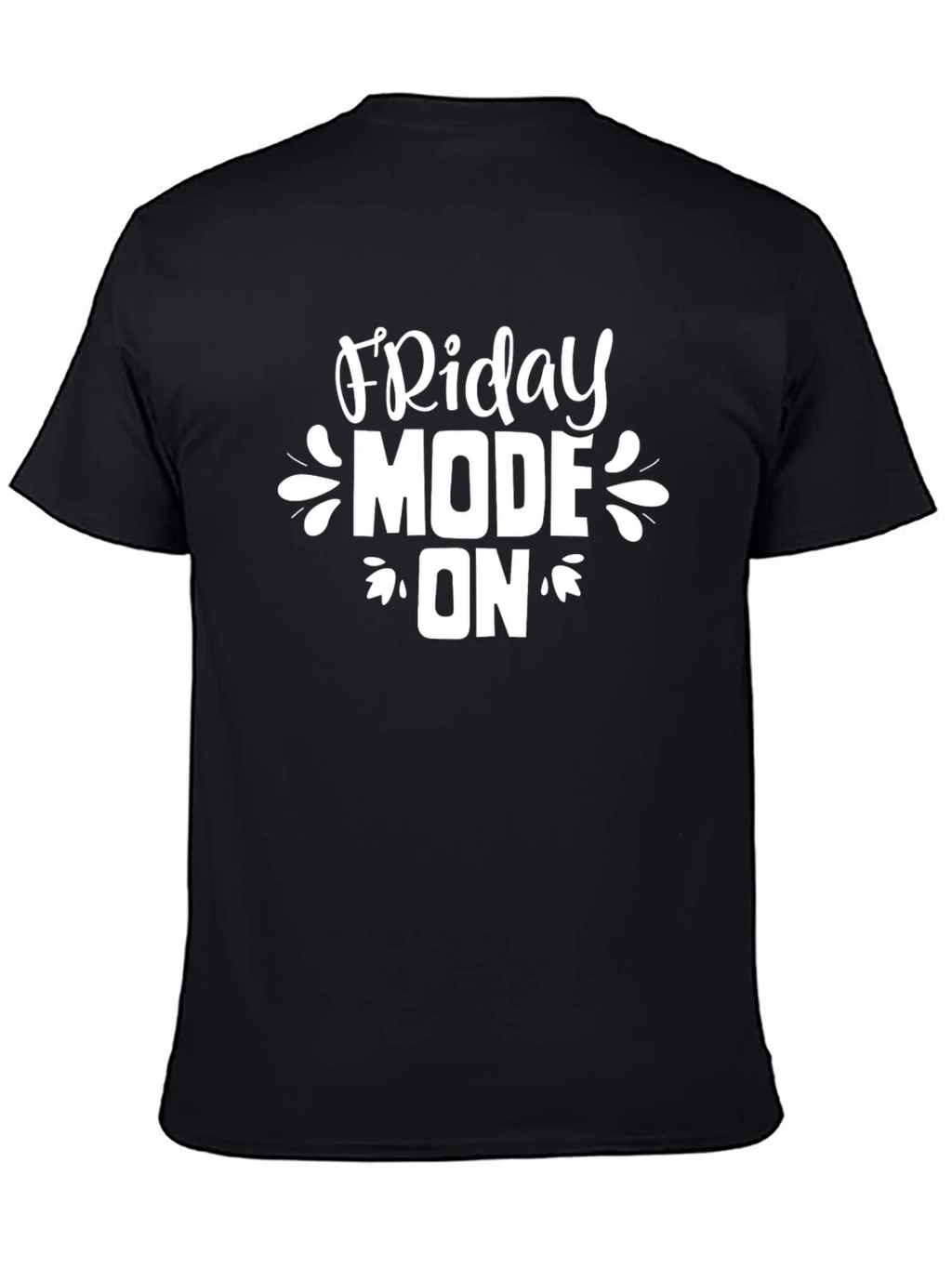 Friday Mode On Graphic Tee - Black Cotton Casual T-Shirt product image 4