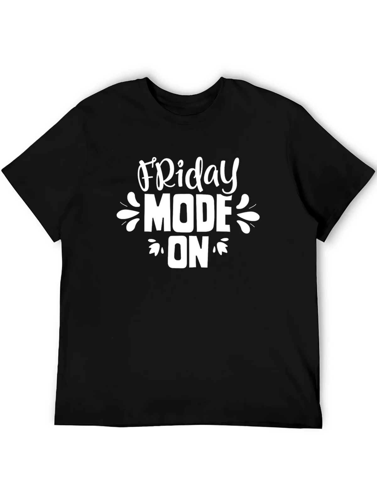 Friday Mode On Graphic Tee - Black Cotton Casual T-Shirt product image 5