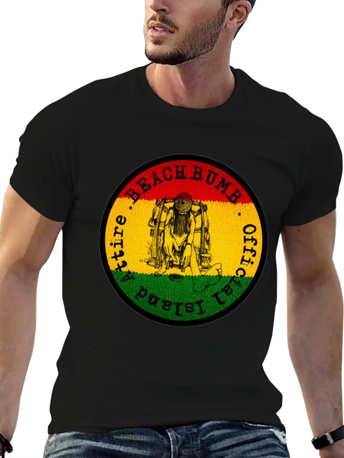 Official Beach Bum Island Attire Black T-Shirt product image 6