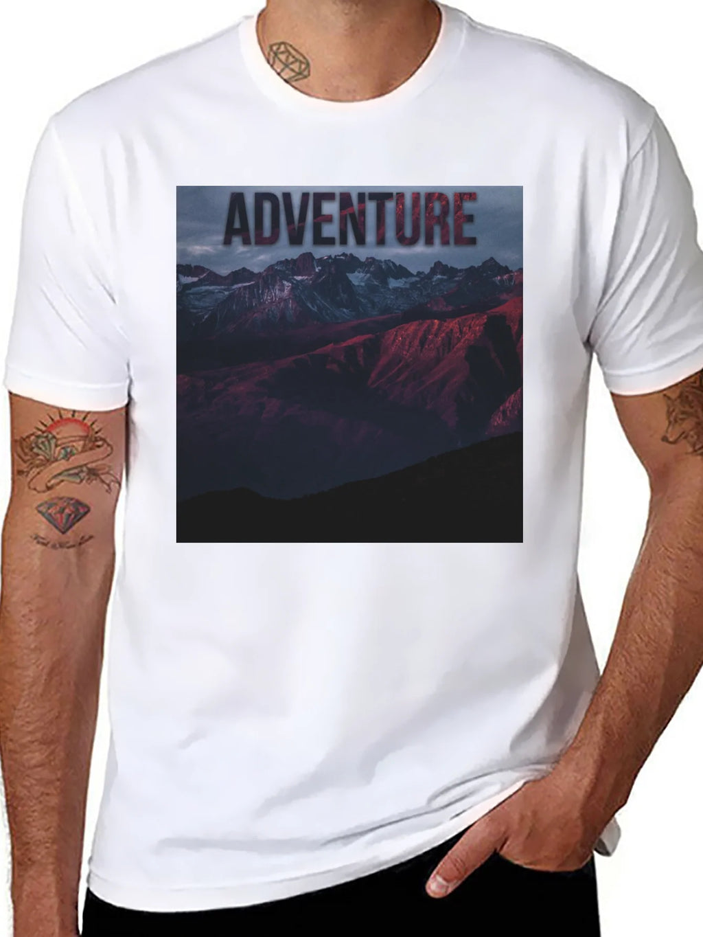 Adventure Mountain Graphic Tee - Black Unisex T-Shirt product image 7