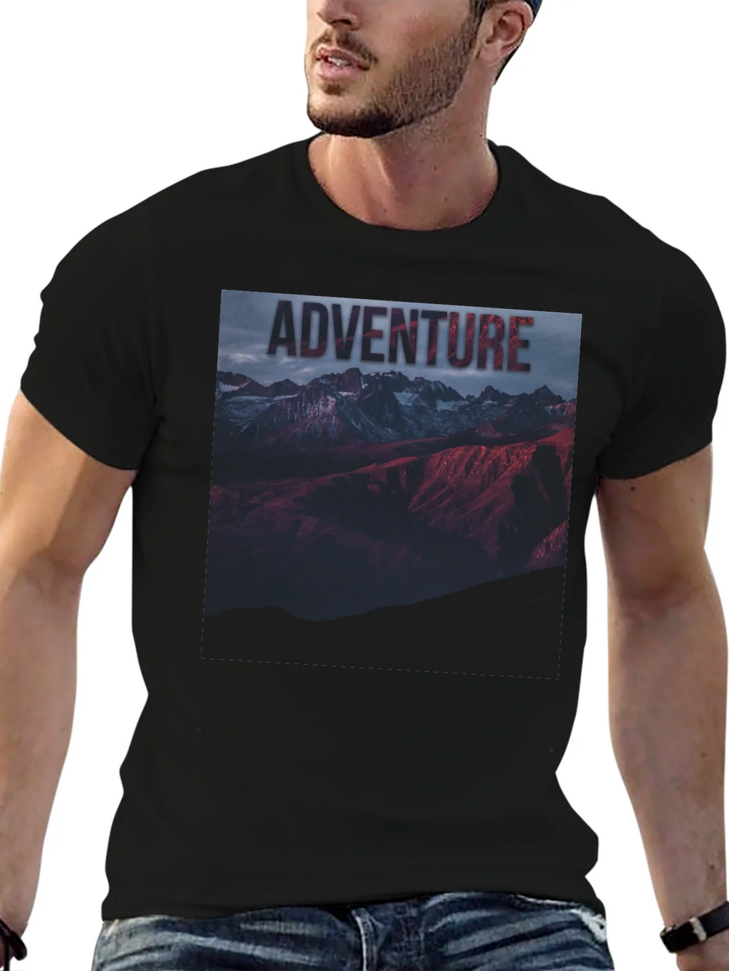 Adventure Mountain Graphic Tee - Black Unisex T-Shirt product image 6