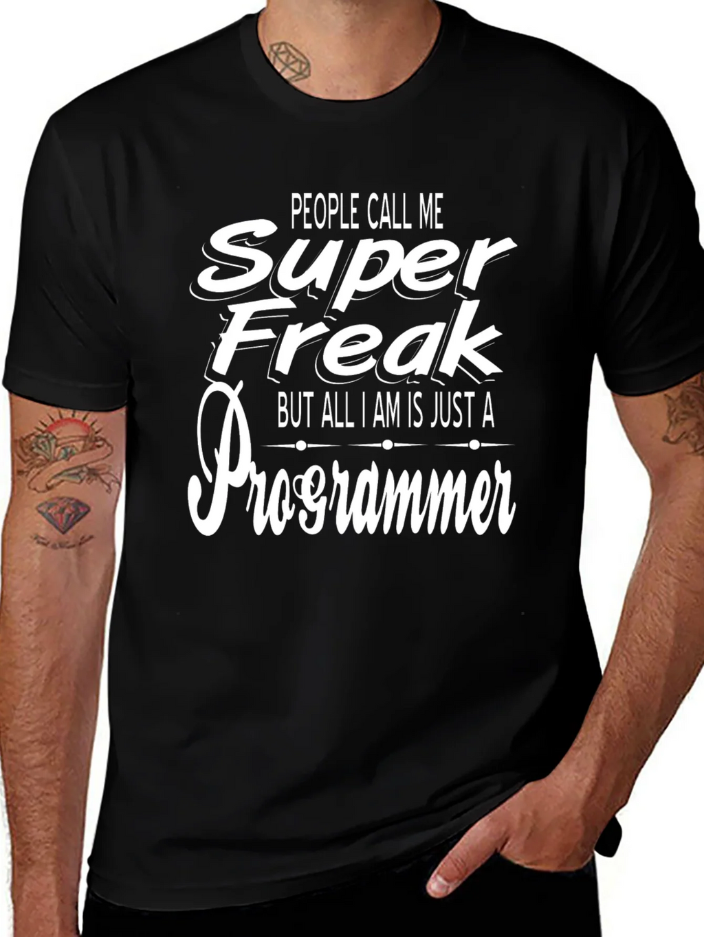 Super Freak Programmer Black T-Shirt product image 1