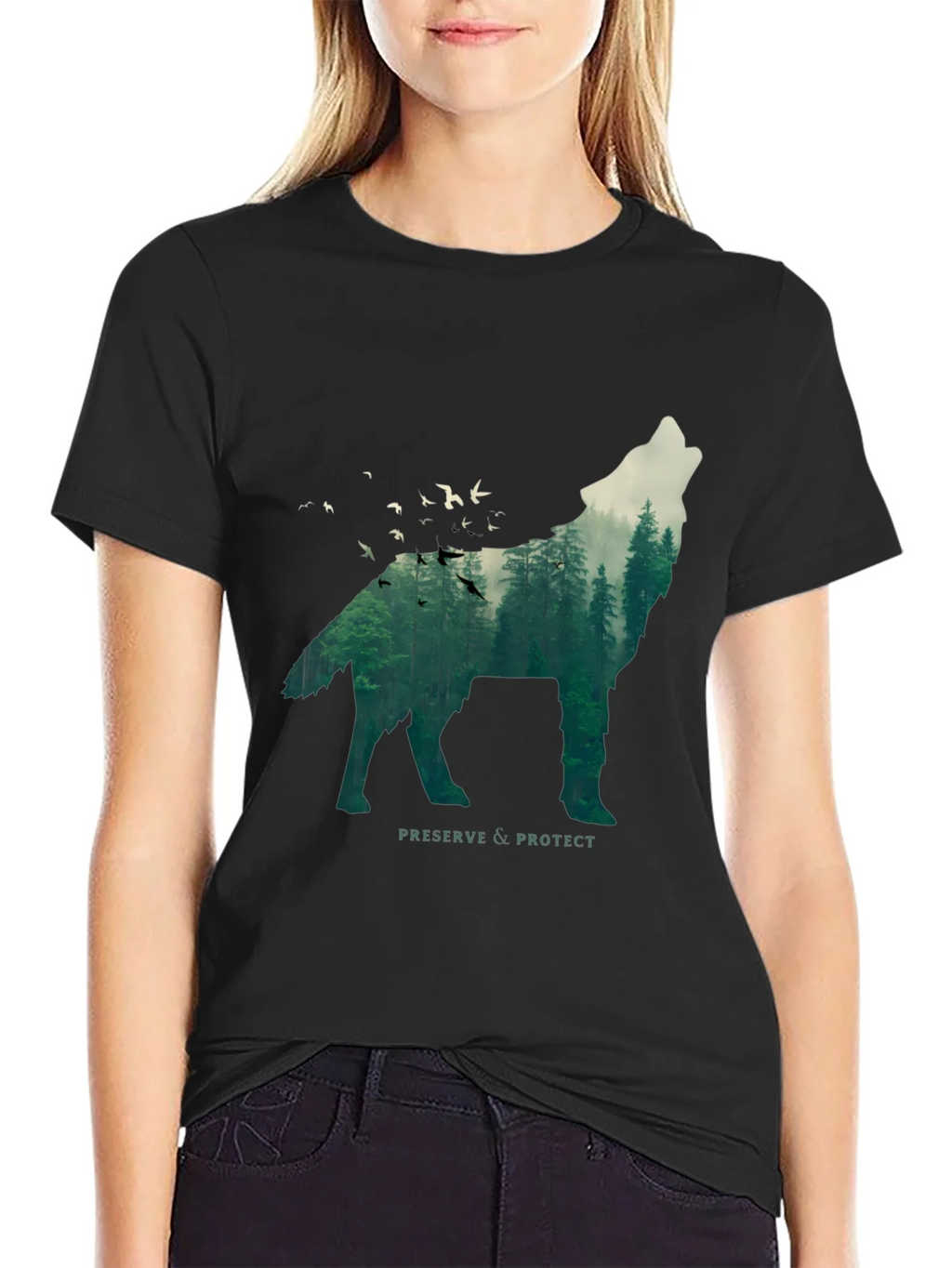 Wolf & Forest Graphic Tee - Preserve & Protect product image 2