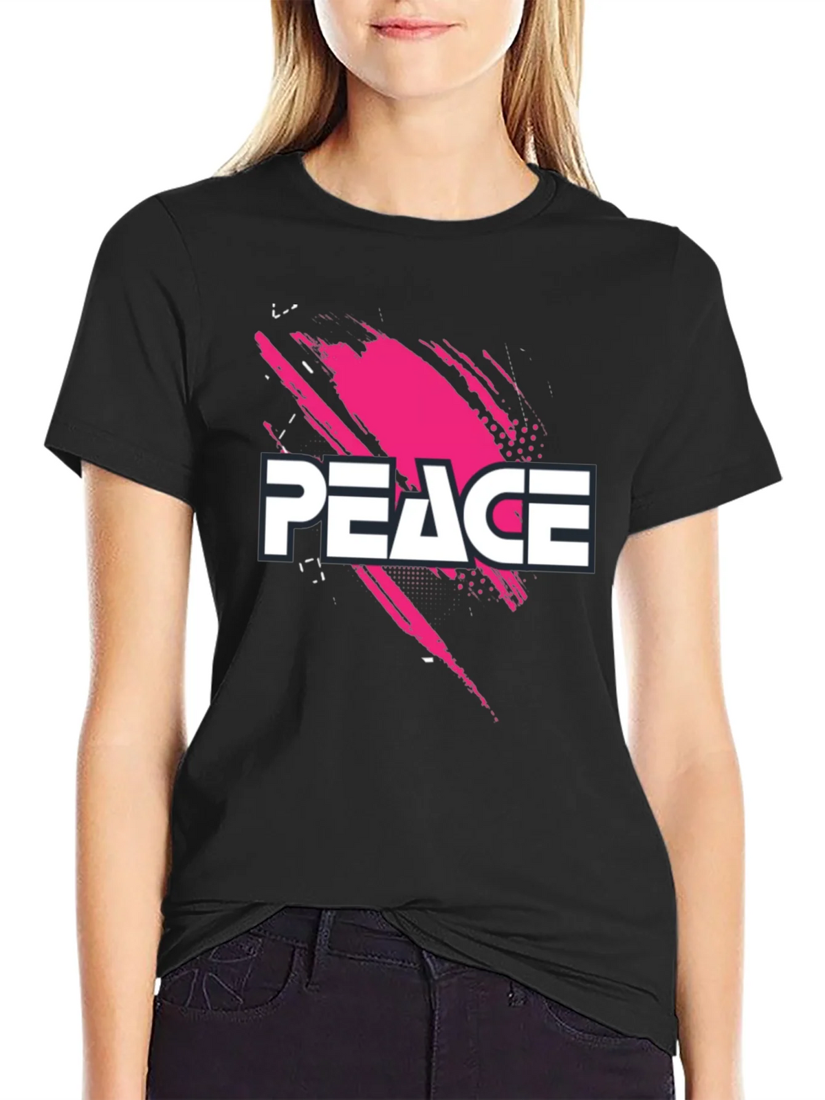 Peace Graphic Black T-Shirt product image 2