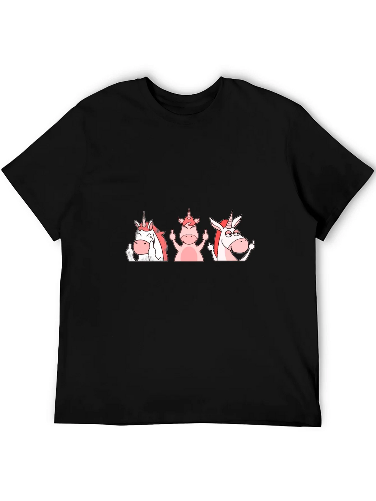 Unicorn Middle Finger Graphic T-Shirt - Black product image 3