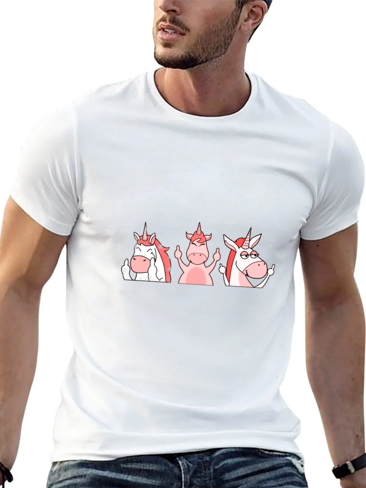 Unicorn Middle Finger Graphic T-Shirt - Black product image 8