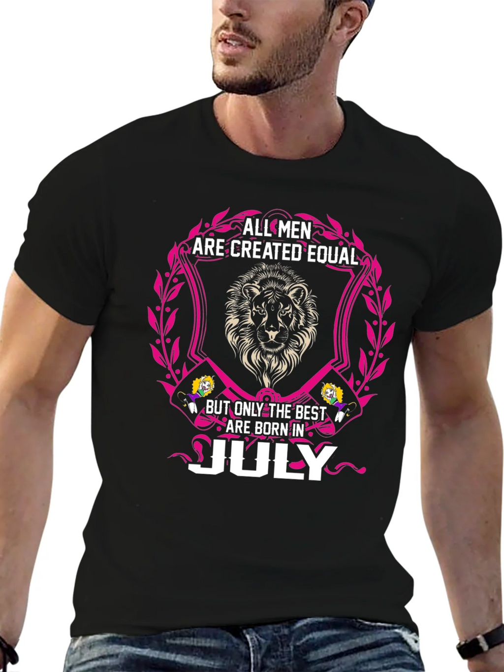 July Birthday Lion Mens T-Shirt product image 6
