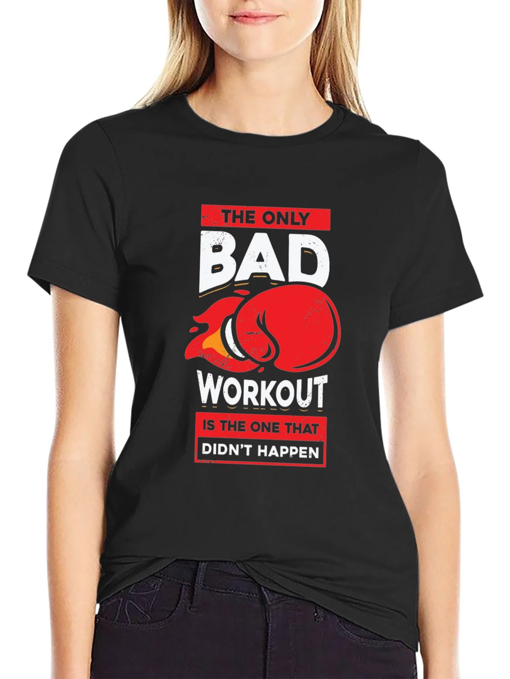 Workout Motivation Graphic Tee - Black product image 1