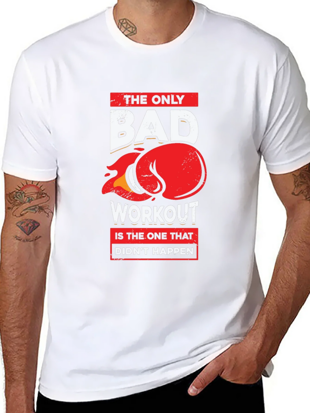 Workout Motivation Graphic Tee - Black product image 6