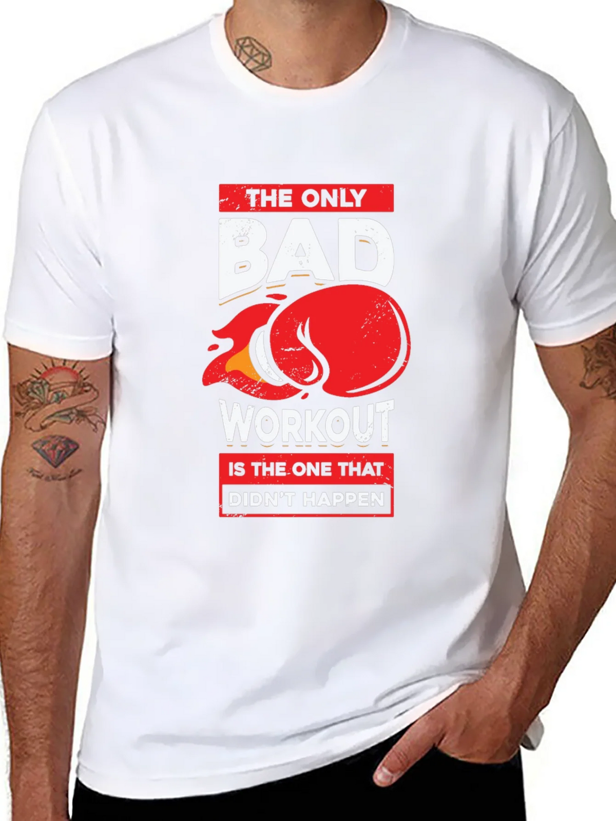 Workout Motivation Graphic Tee - Black product image 6
