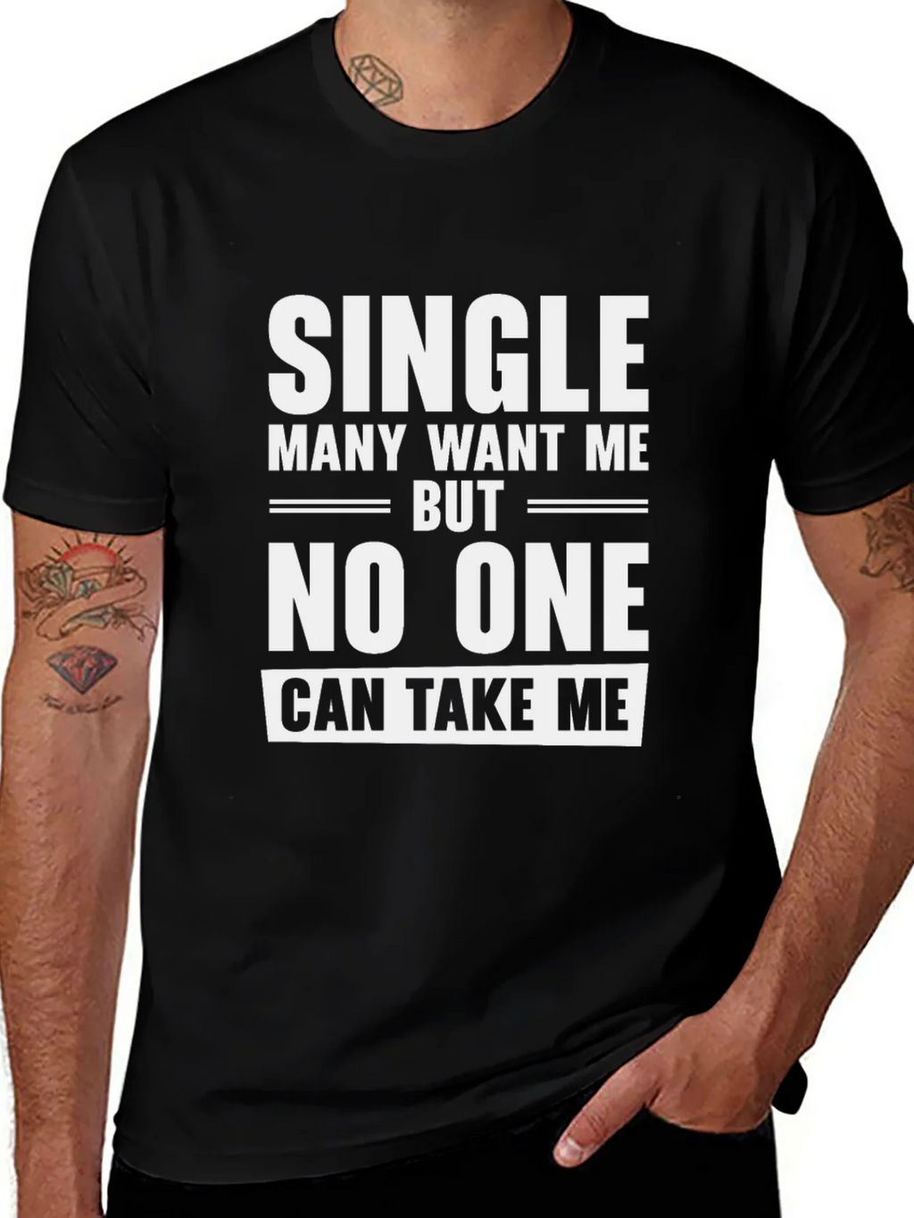 Single Slogan Graphic Tee - Black product image 1