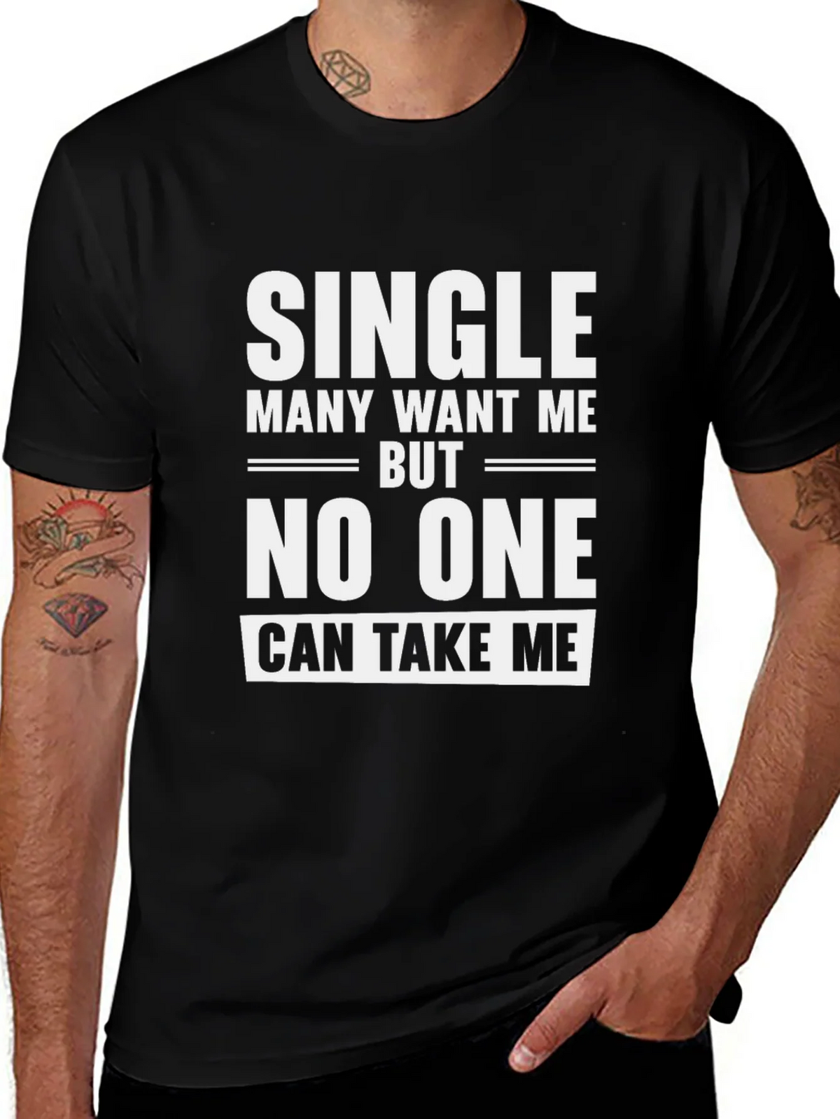 Single Slogan Graphic Tee - Black product image 1