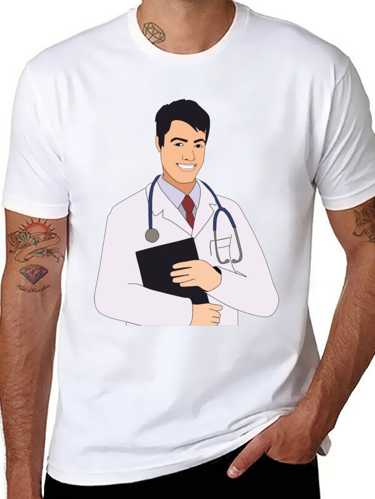 Doctor Cartoon Graphic Tee - Black T-Shirt product image 7