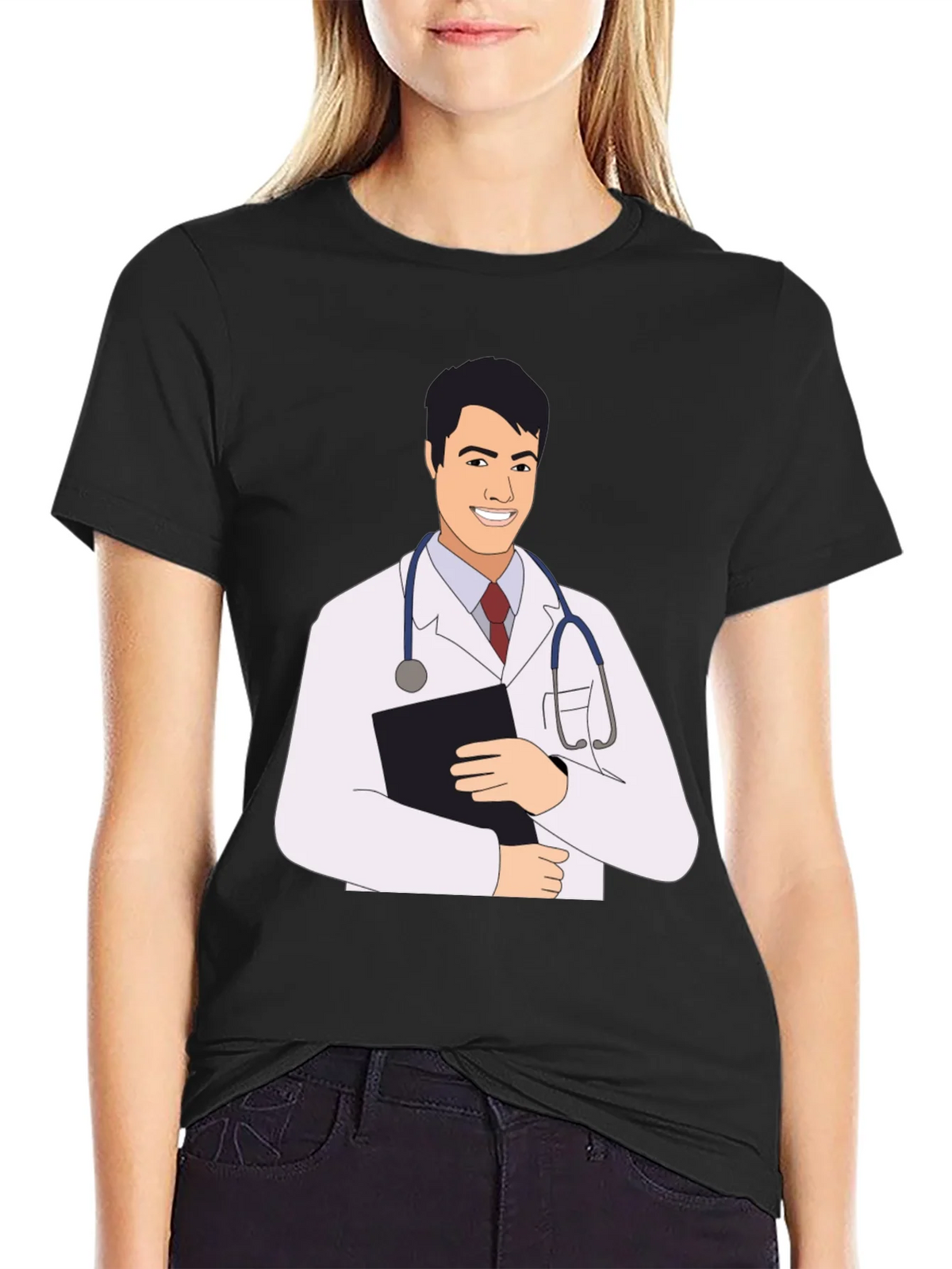 Doctor Cartoon Graphic Tee - Black T-Shirt product image 2