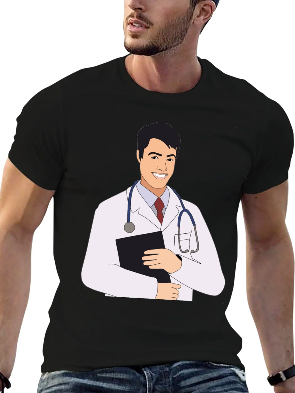 Doctor Cartoon Graphic Tee - Black T-Shirt product image 6
