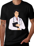 Doctor Cartoon Graphic Tee - Black T-Shirt product image 1